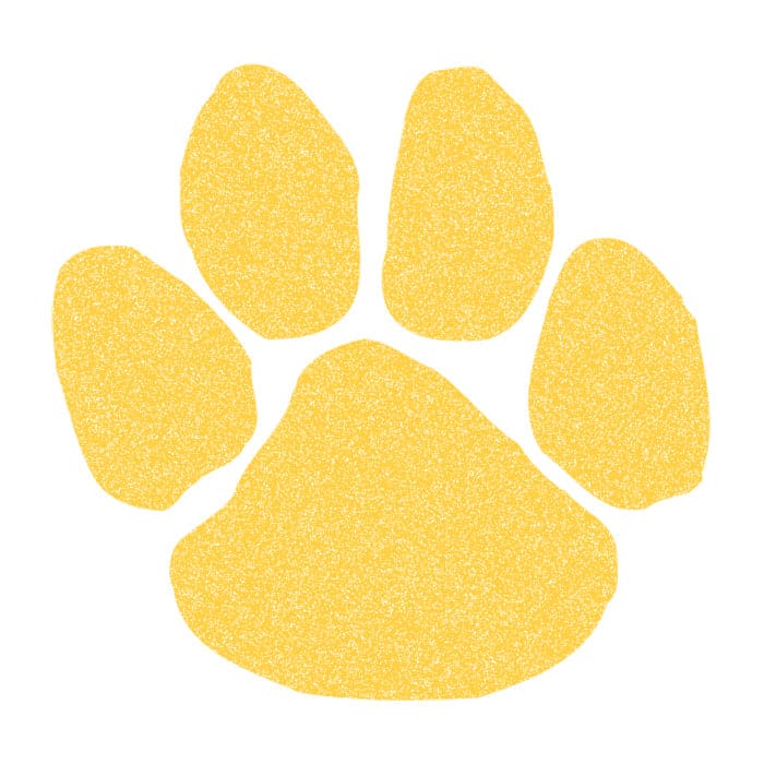 Glitter Yellow Paw Print Temporary Tattoo 2 in x 2 in
