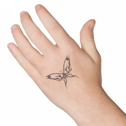 Glitter Black Butterfly Temporary Tattoo 2 in x 2 in