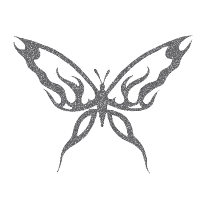 Glitter Black Butterfly Temporary Tattoo 2 in x 2 in