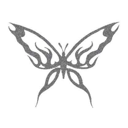 Glitter Black Butterfly Temporary Tattoo 2 in x 2 in