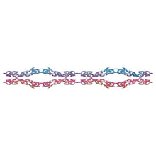Glitter Red and Blue Barbed Wire Band Temporary Tattoo 9 in x 1.5 in