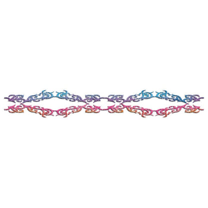 Glitter Red and Blue Barbed Wire Band Temporary Tattoo 9 in x 1.5 in