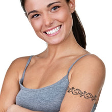 Glitter Black Windy Design Band Temporary Tattoo 9 in x 1.5 in