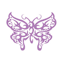 Glitter Purple Tribal Butterfly Temporary Tattoo 2 in x 2 in