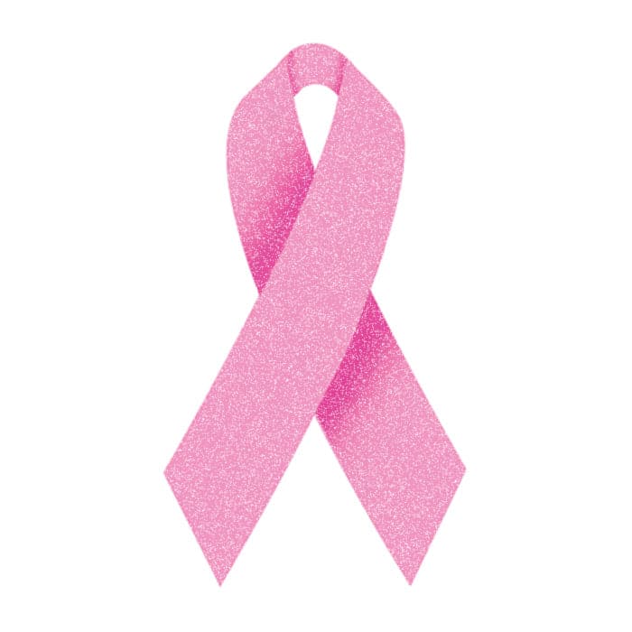 Glitter Pink Awareness Ribbon 2 in x 1.5 in