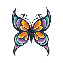 Glitter Colorful Butterfly Temporary Tattoo 2 in x 1.5 in