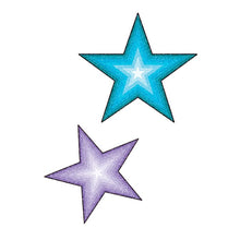 Glitter Purple and Blue Stars Temporary Tattoo 2 in x 1.5 in