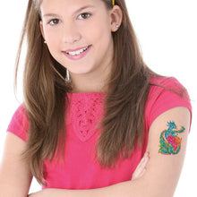 Glitter Blue Peacock Temporary Tattoo 3.5 in x 2.5 in