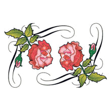 Glitter Tribal Roses Temporary Tattoo 3.5 in x 2.5 in