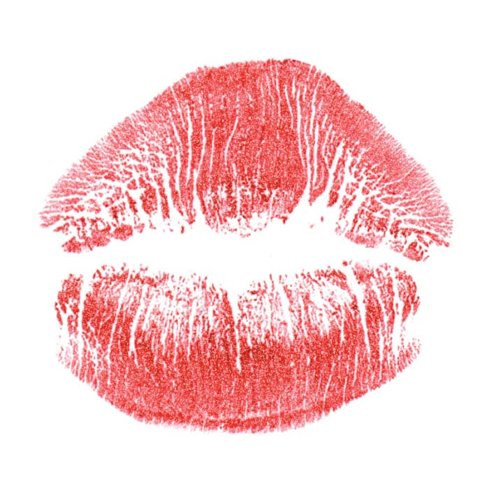 Glitter Red Kiss Lips Temporary Tattoo 2 in x 2 in