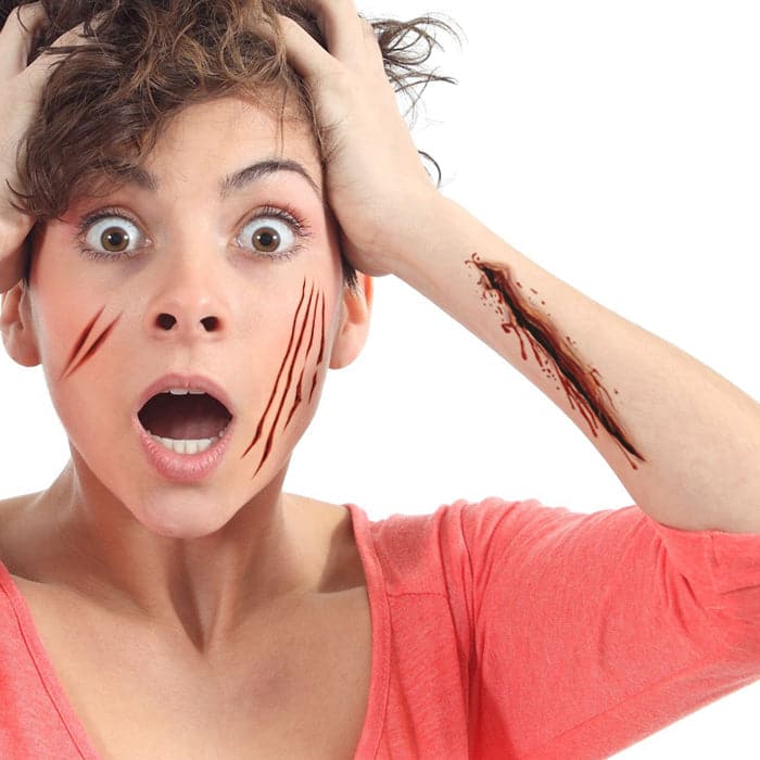 Gory Slashes & Scars Temporary Tattoo 3.5 in x 2.5 in