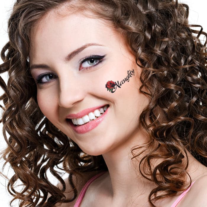 Naughty Rose Temporary Tattoo 2 in x 1.5 in