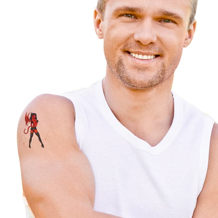 Devil Girl Temporary Tattoo 3.5 in x 2.5 in