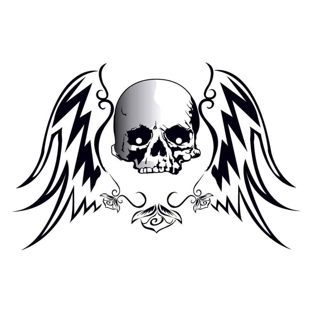 Winged Skull Temporary Tattoo