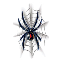 Black Widow with Web Temporary Tattoo 3.5 in x 2.5 in