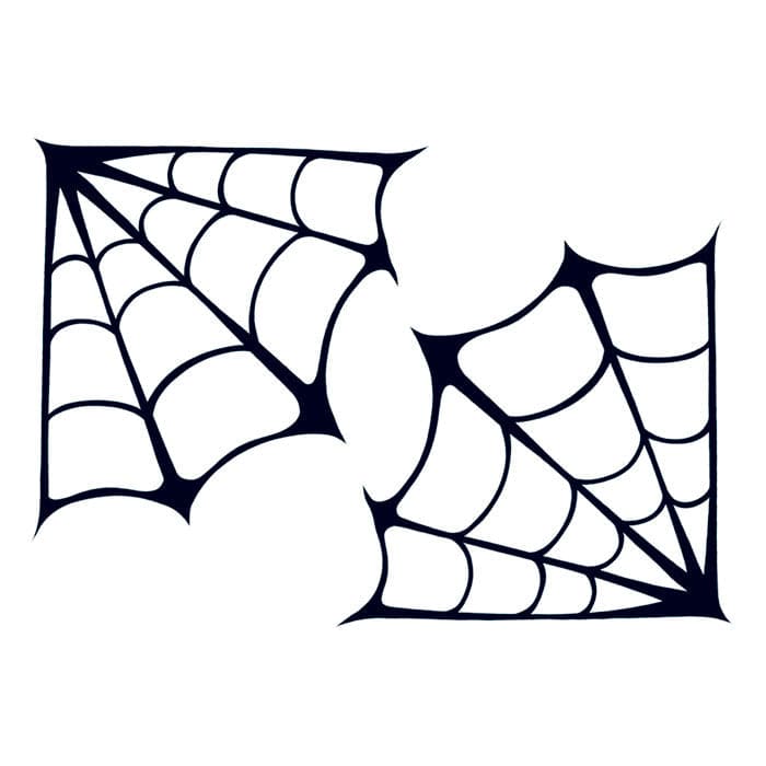 Spooky Spider Webs Temporary Tattoo 3.5 in x 2.5 in