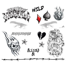 Black Ink Realistic Face Costume Tattoo 6 in x 5.25 in