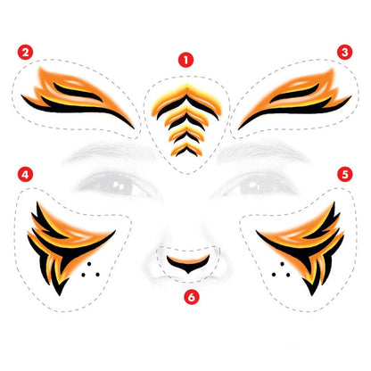 Tiger Kids Costume Tattoo 6 in x 5.25 in
