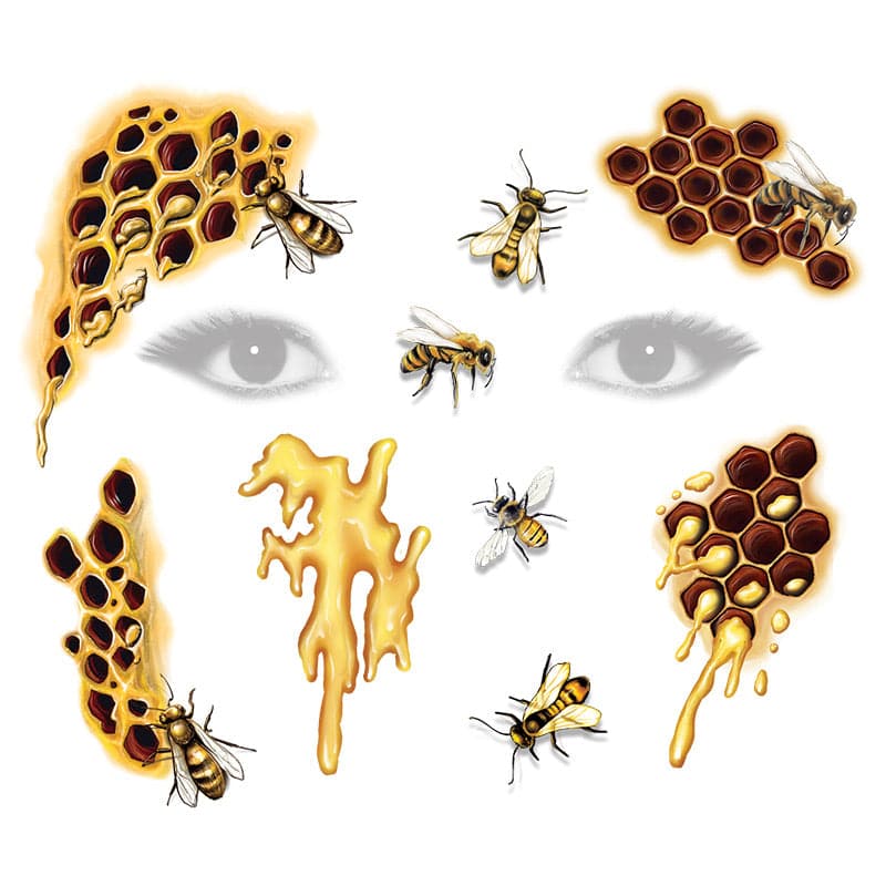 Honeycomb Optical Illusion Eyes Costume Tattoo 6 in x 5.25 in