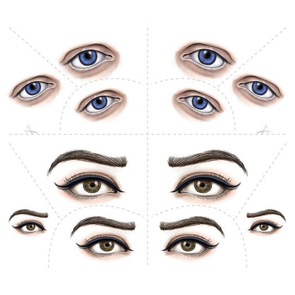 Multi Eyes Optical Illusion Costume Tattoo 5.25 in x 6 in