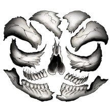 Black and White Skull Costume Tattoo 5.25 in x 6 in