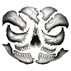 Black and White Skull Costume Tattoo