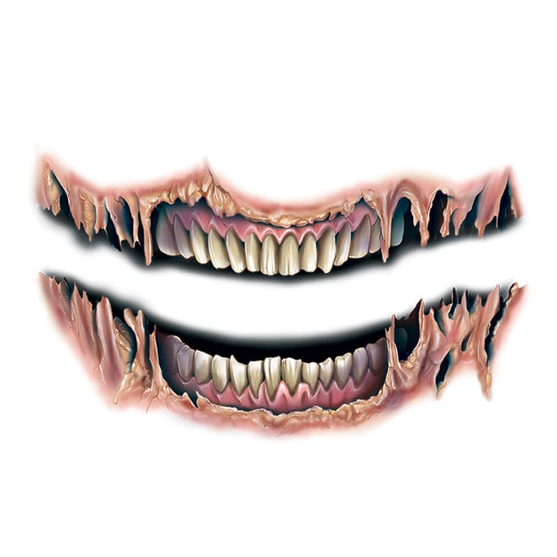 Ripped Lips Big Mouth Costume Tattoo 8.5 in x 3.875