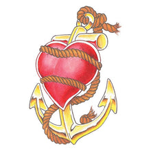 Heart and Anchor Temporary Tattoo 3.5 in x 2.5 in
