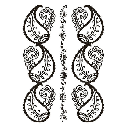 Henna: Black Temporary Tattoo 3.5 in x 2.5 in