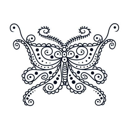 Henna: Butterfly Temporary Tattoo 3.5 in x 2.5 in