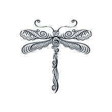 Henna: Dragonfly Temporary Tattoo 3.5 in x 2.5 in
