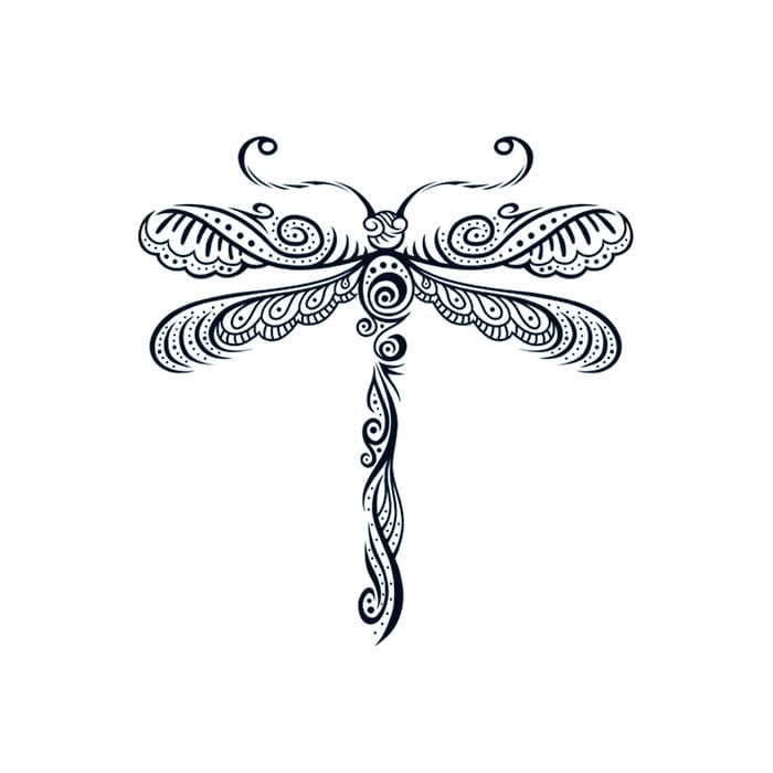 Henna: Dragonfly Temporary Tattoo 3.5 in x 2.5 in