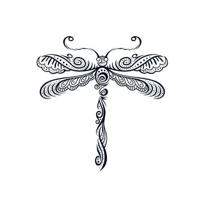 Henna: Dragonfly Temporary Tattoo 3.5 in x 2.5 in