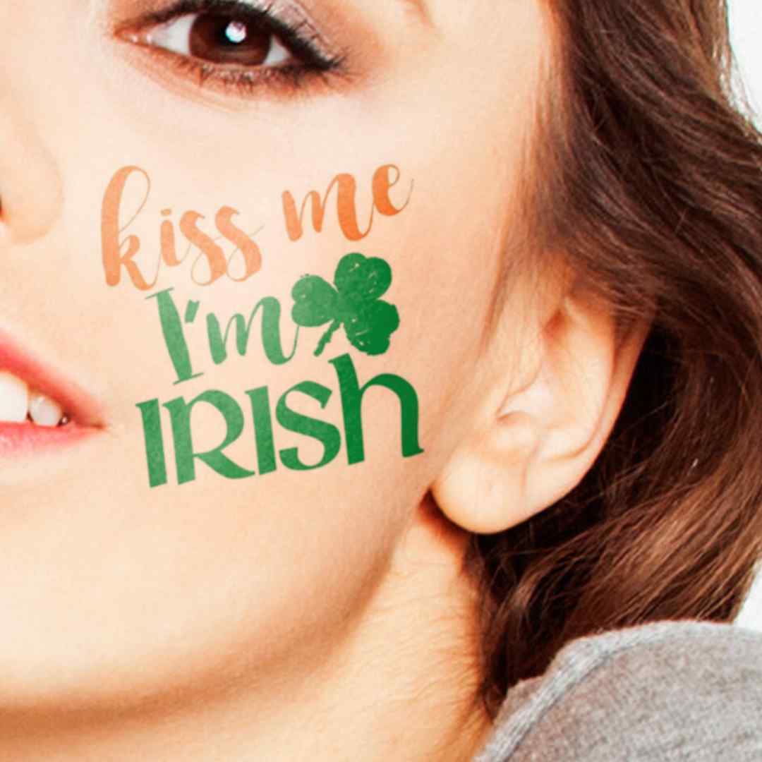Kiss Me I'm Irish Temporary Tattoo 3 in x 3 in