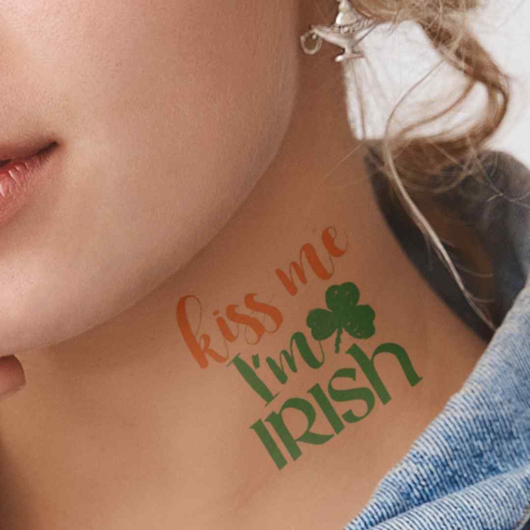 Kiss Me I'm Irish Temporary Tattoo 3 in x 3 in