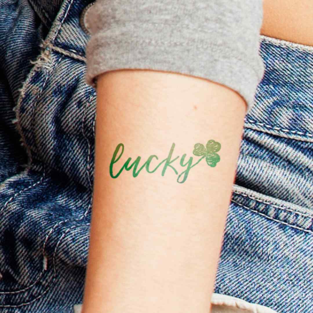 Lucky Shamrock Temporary Tattoo 2 in x 2 in