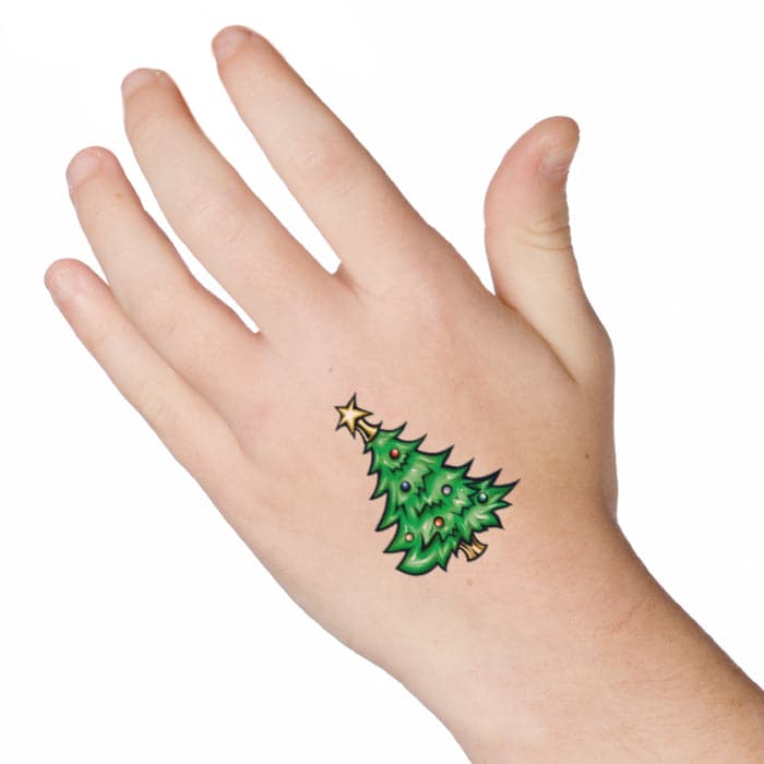 Christmas Tree Temporary Tattoo 2 in x 2 in