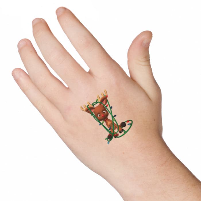 Rudolph Temporary Tattoo 2 in x 2 in