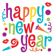 Colorful Happy New Year Temporary Tattoo 2 in x 2 in