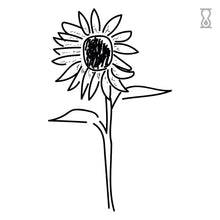 Sketch Sunflower Semi-Permanent Tattoo 1.5 in x 2 in