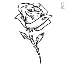 Rose Semi-Permanent Tattoo 1.5 in x 2 in