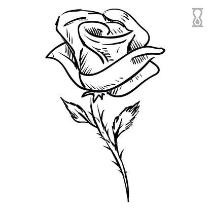 Rose Semi-Permanent Tattoo 1.5 in x 2 in