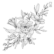 Floral Sleeve Semi-Permanent Tattoo 4 in x 6 in