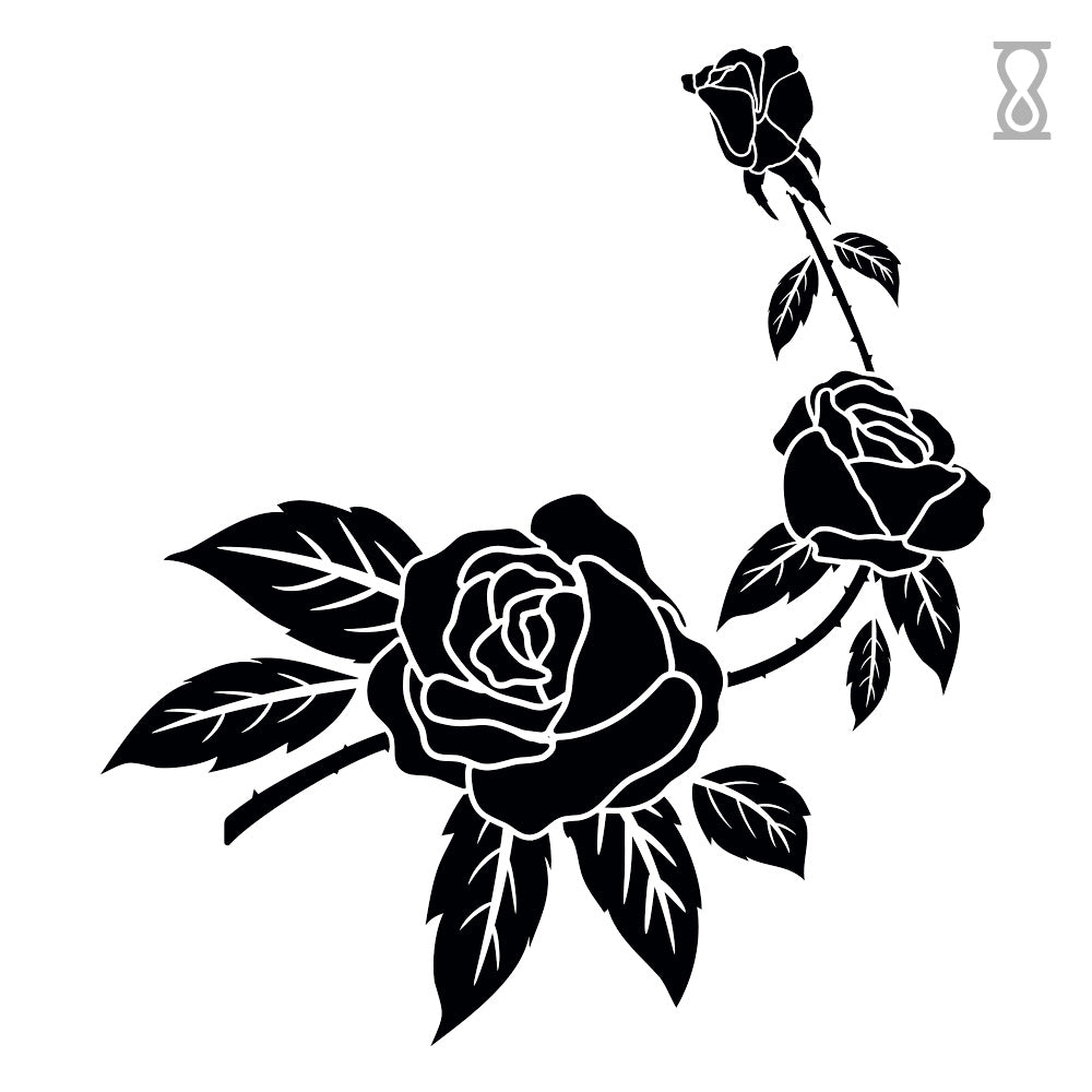 Black Roses Semi-Permanent Tattoo 3 in x 3 in