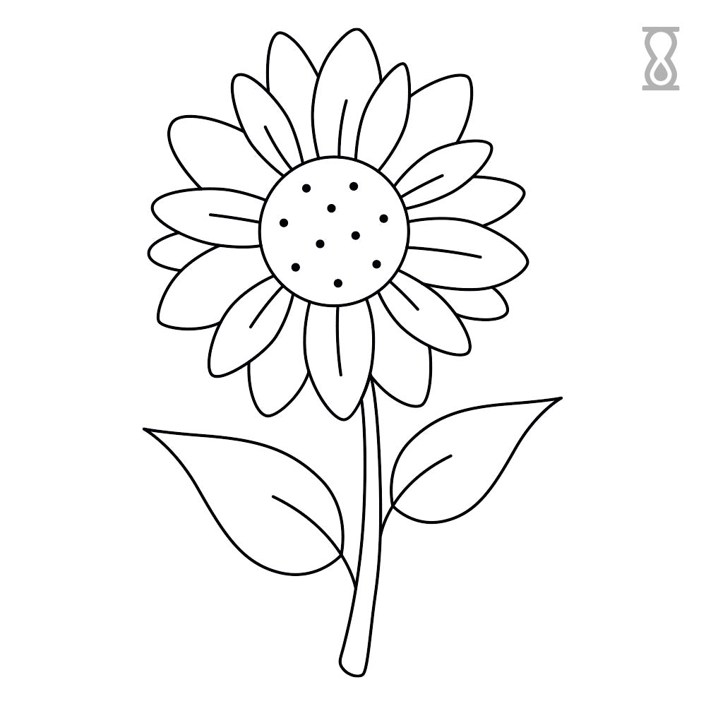 Happy Sunflower Semi-Permanent Tattoo 1.5 in x 2 in