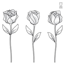 Rose Trio Semi-Permanent Tattoo 2 in x 2 in
