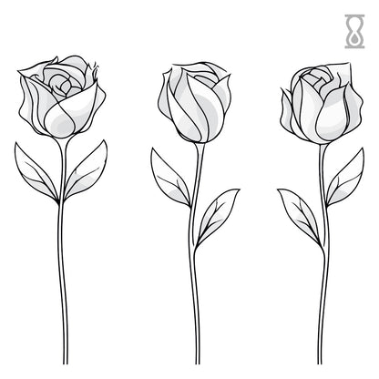 Rose Trio Semi-Permanent Tattoo 2 in x 2 in