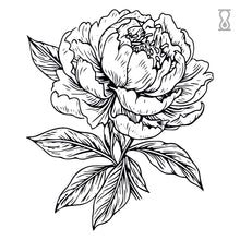 Peony Drawing Semi-Permanent Tattoo 4 in x 4 in
