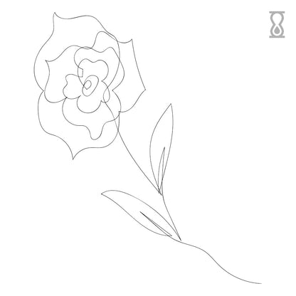 Minimalist Rose Semi-Permanent Tattoo 1.5 in x 3 in