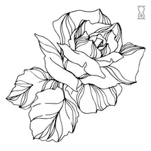 Blooming Rose Drawing Semi-Permanent Tattoo 2 in x 2 in